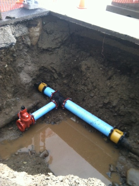 Water Pools Under a Leaking Pipe