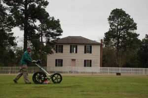Man using Ground Penetrating Radar