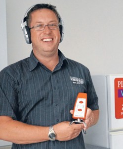 Mike Foote with Leak Detection Equipment